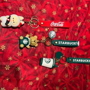 Starbucks and Coca-Cola Kids Keychain Set - Red and Green3 pieces…